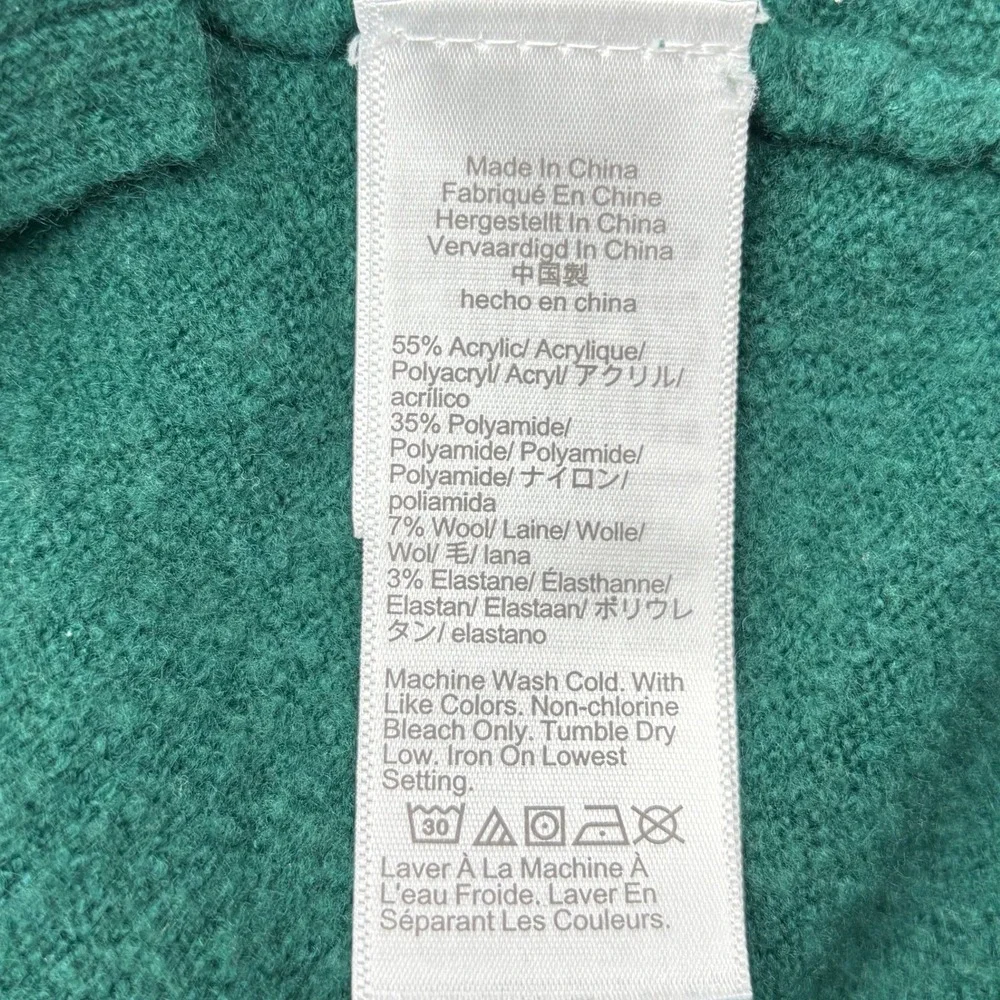 JCrew Extra Soft Yarn Crewneck Sweater Womens XS Green Wool Blend Knit BB083